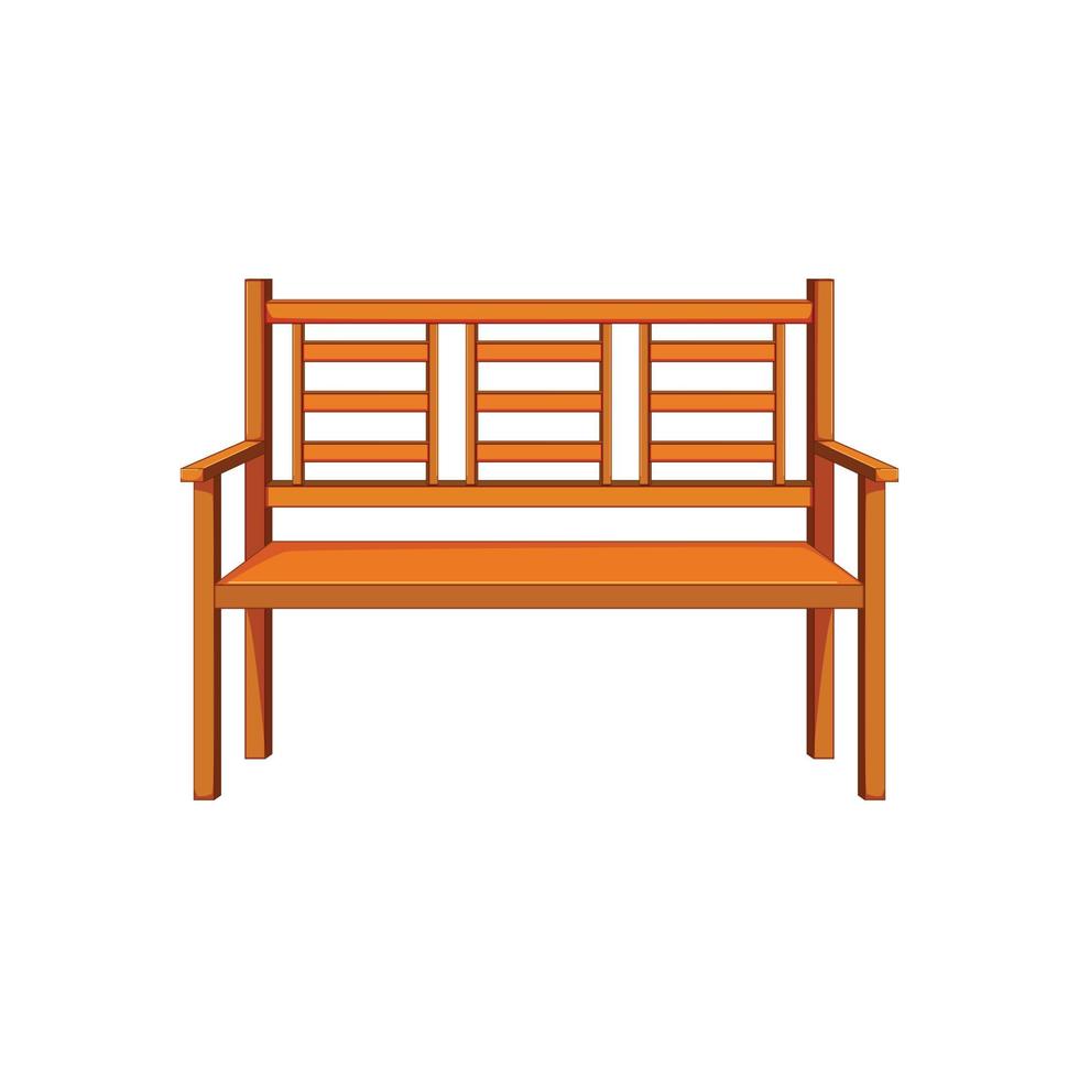 relax garden outdoor bench cartoon vector illustration