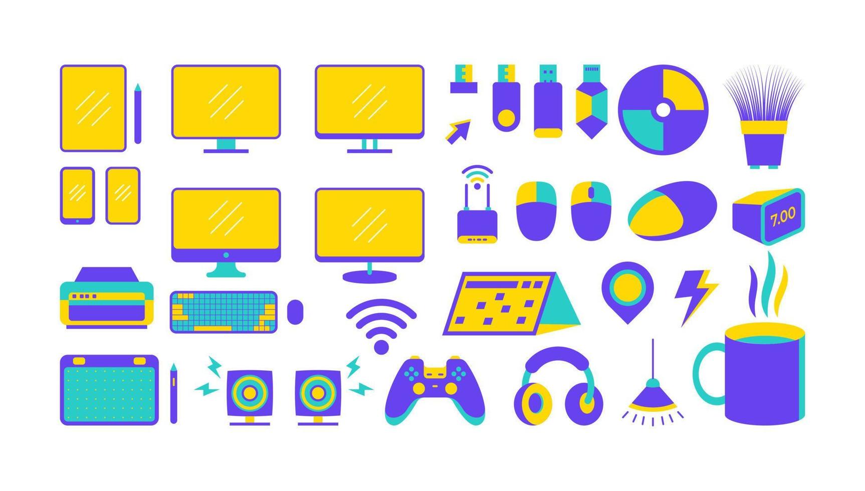 Collection of Electronic Device Design vector