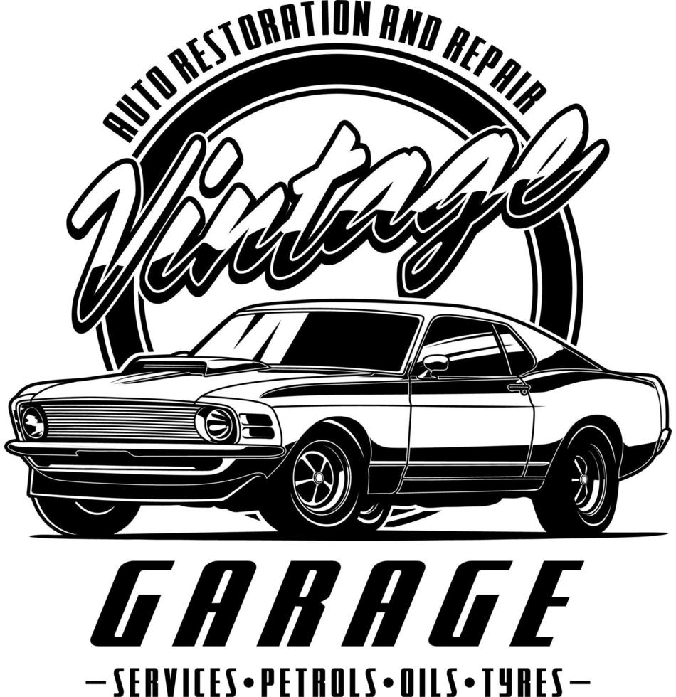 Vintage Car Garage vector