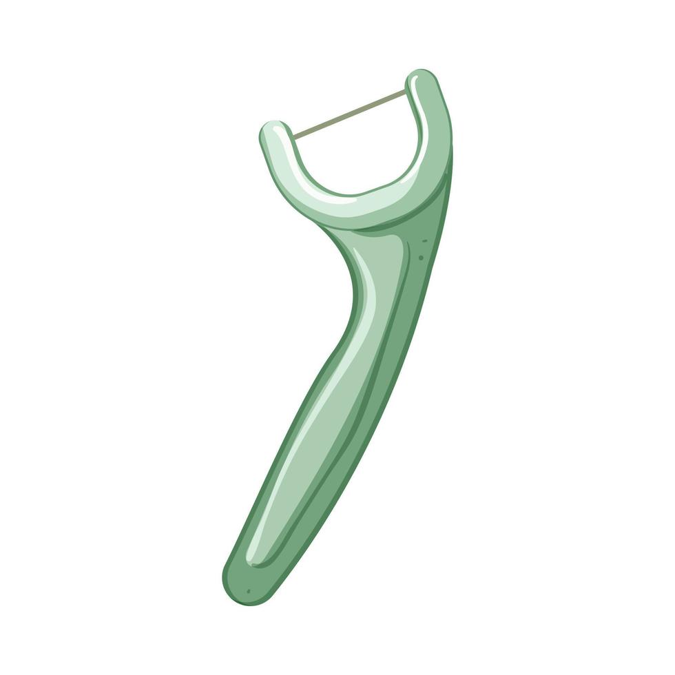 tooth dental floss cartoon vector illustration