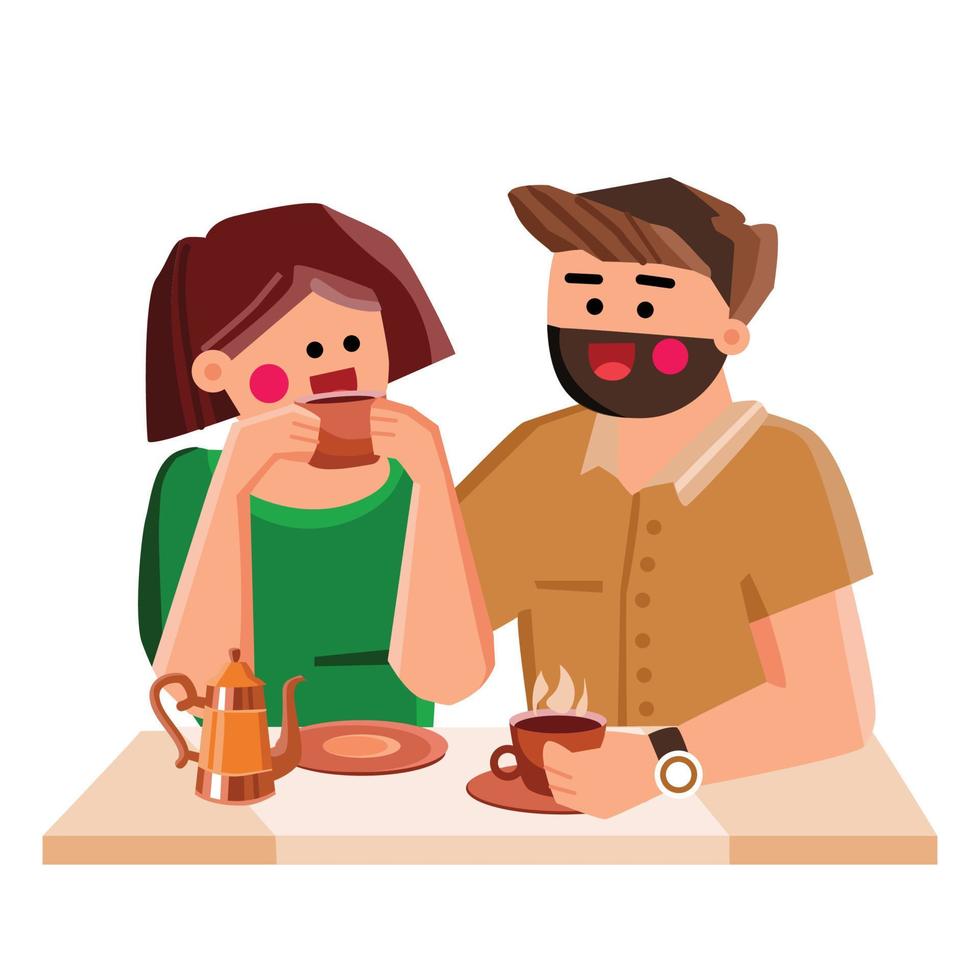 couple drinking coffee vector