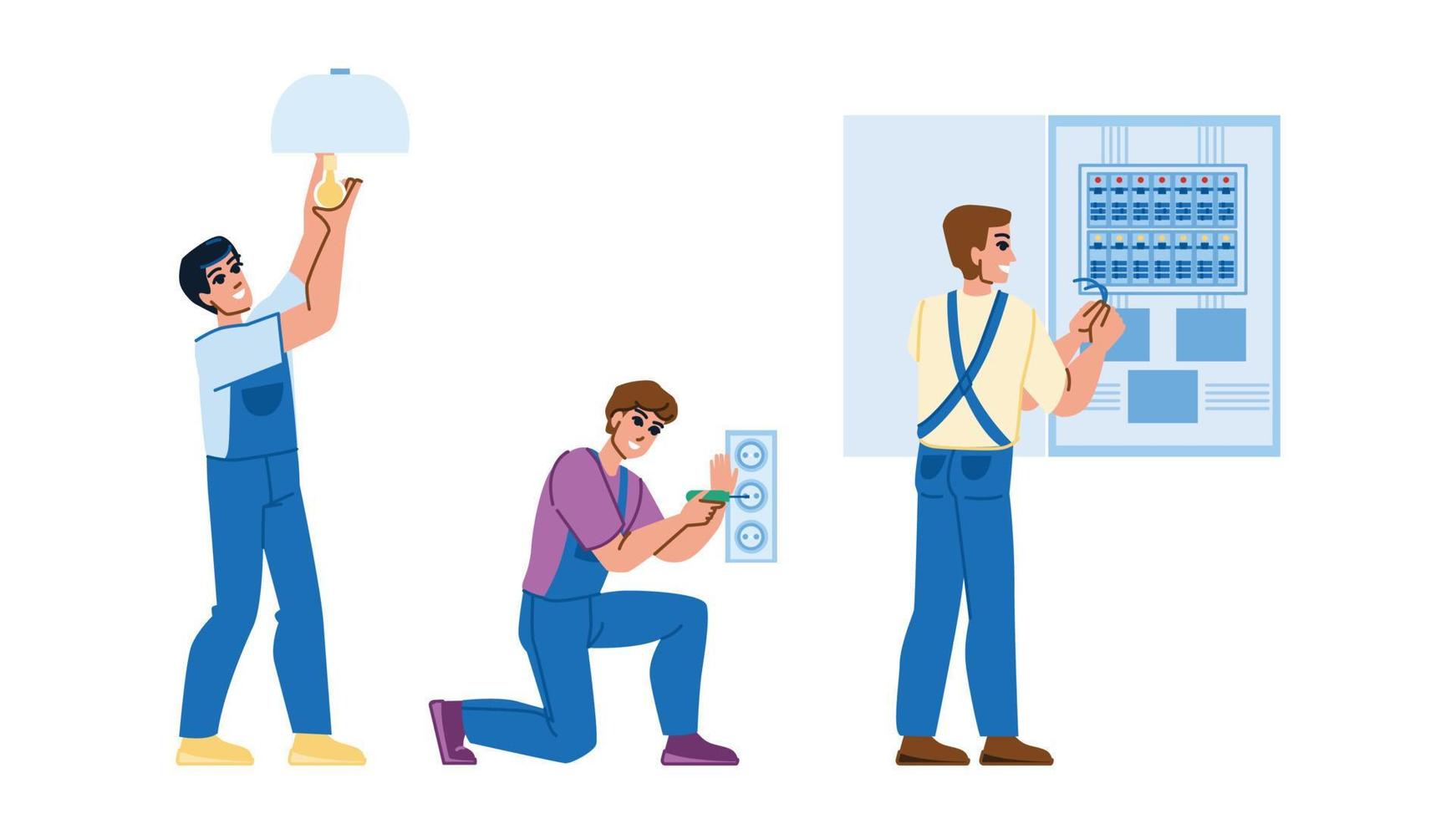 electrician worker vector