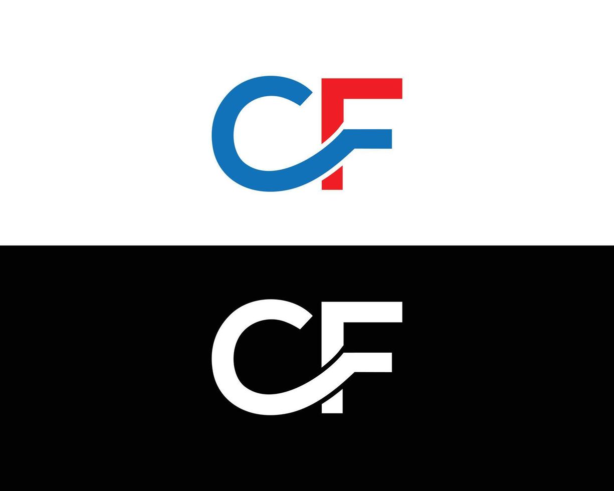 Simple CF Letter Logo Design Creative Vector
