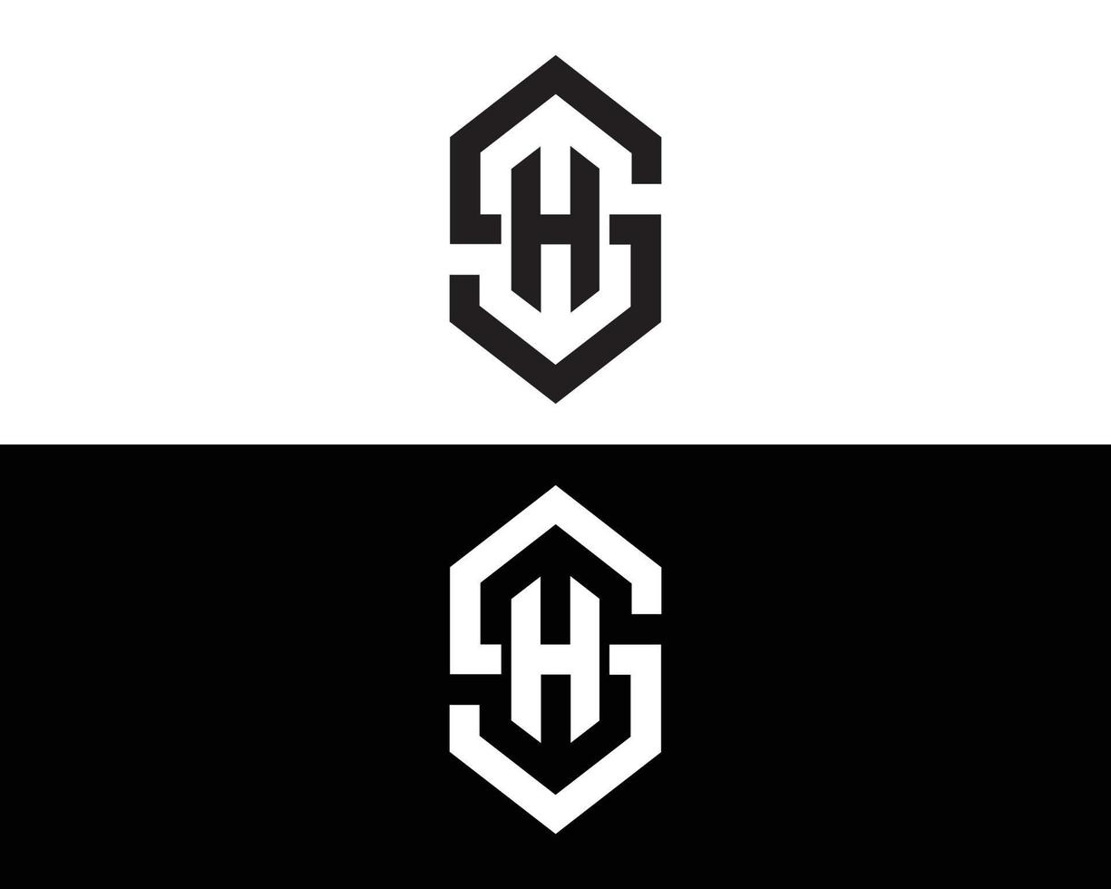 Letter SH And HS Logo Design Modern Vector Template.