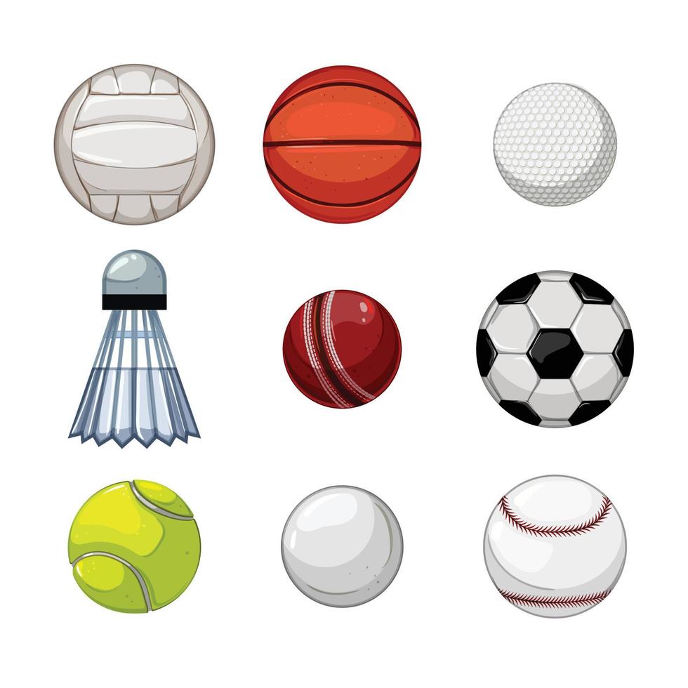 pelota deporte conjunto dibujos animados vector ilustración