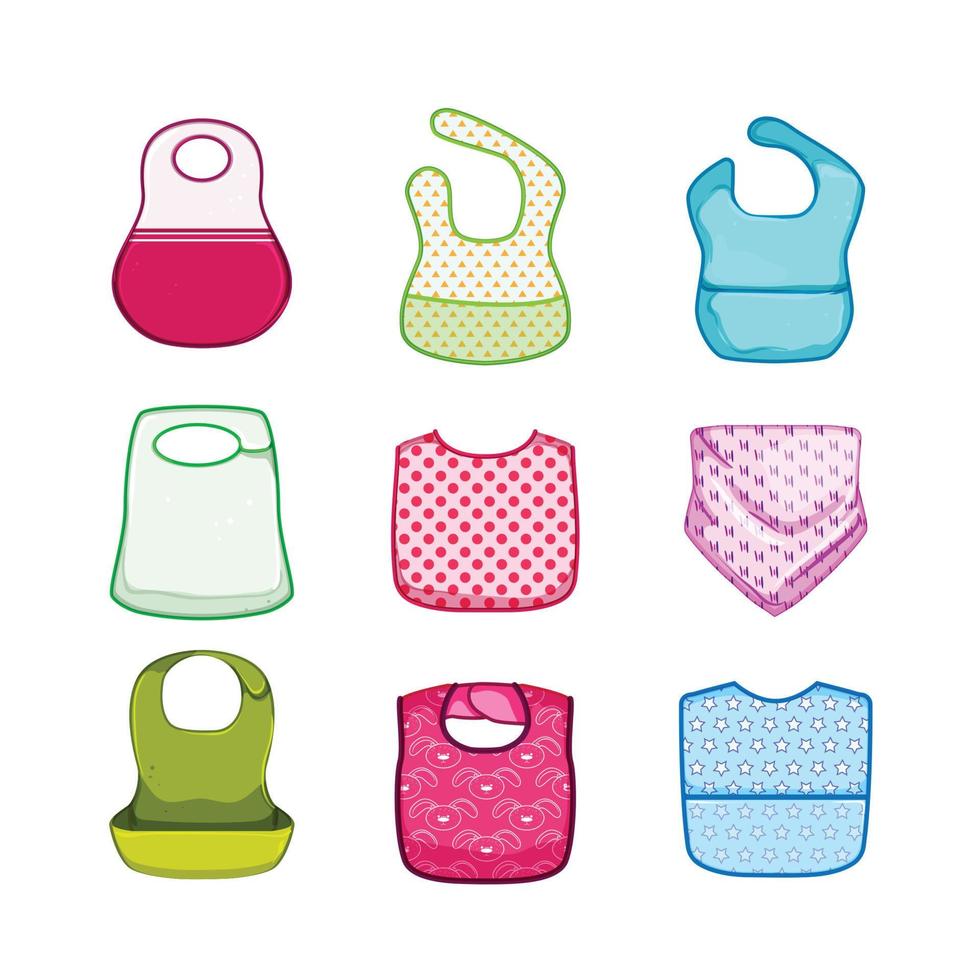 bib set cartoon vector illustration