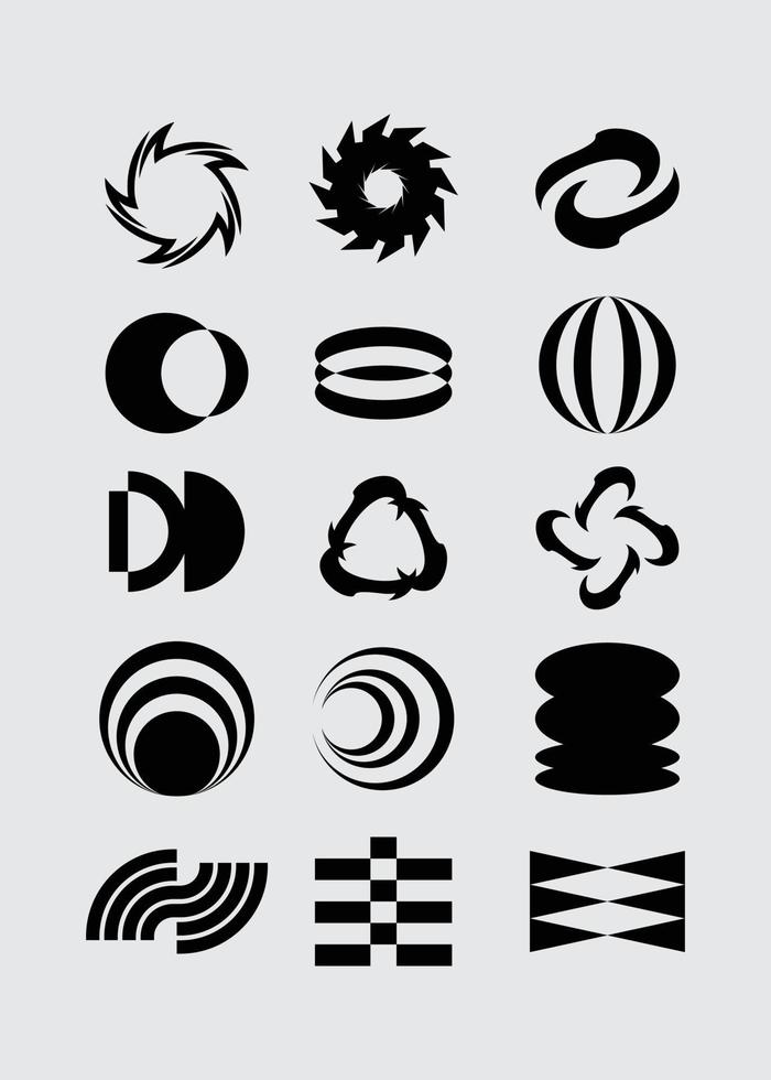 Hypebeast symbol round shape element poster icon futuristic interface vector set editable