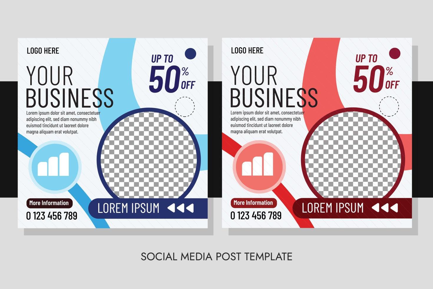 Your business media post collection vector