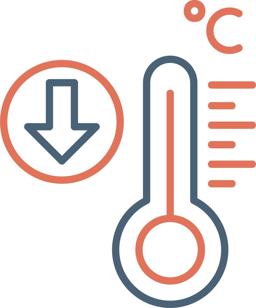 icono de vector de baja temperatura