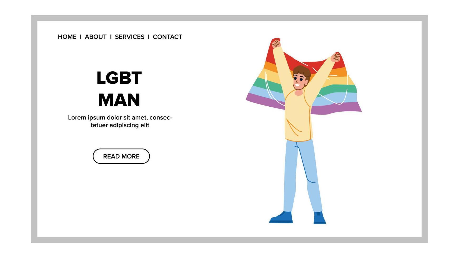 lgbt man vector