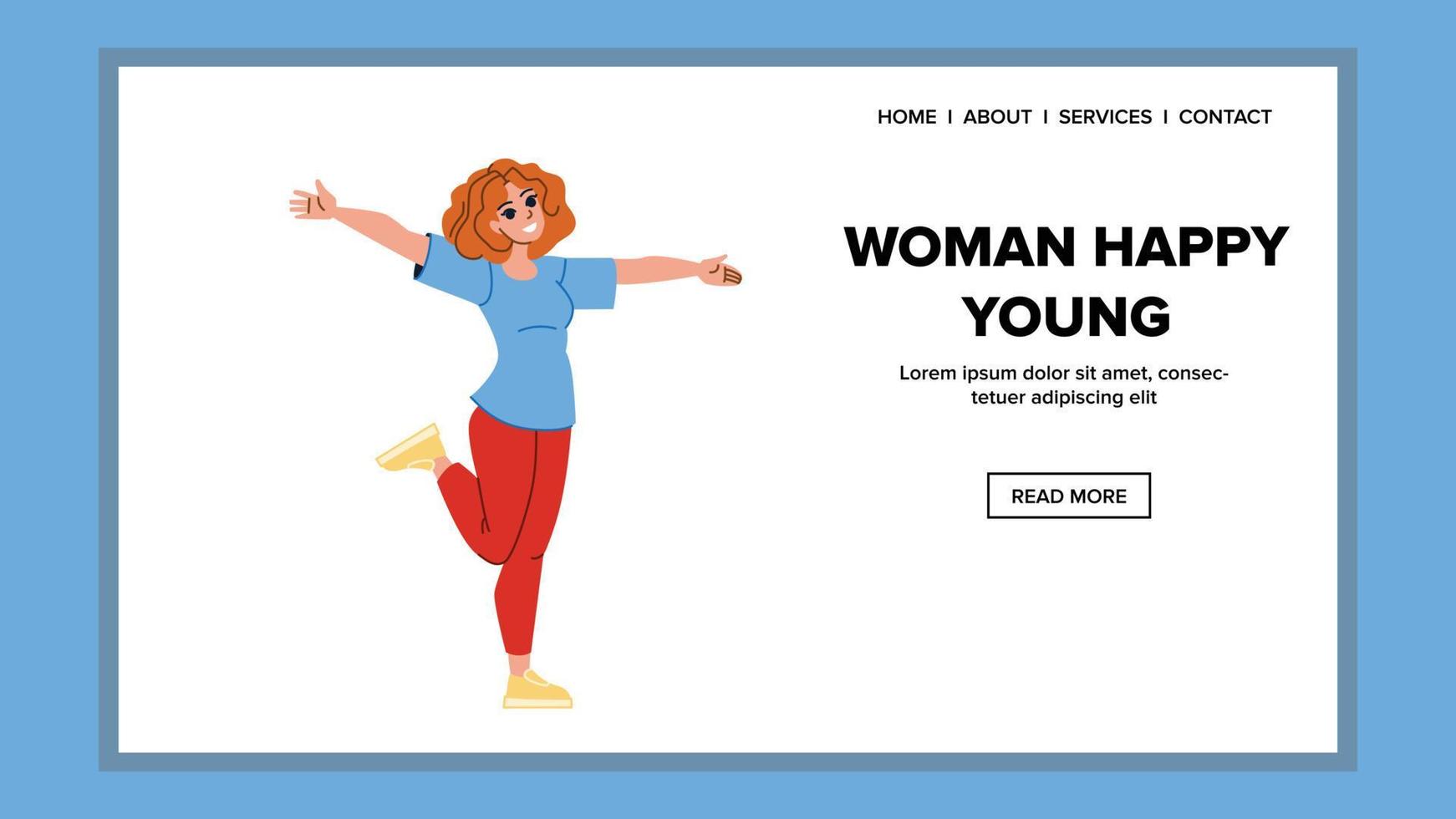 woman happy young vector