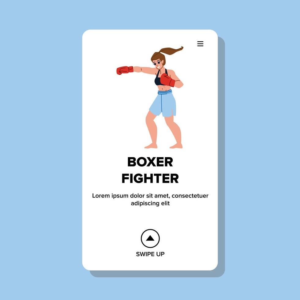 boxer fighter woman vector