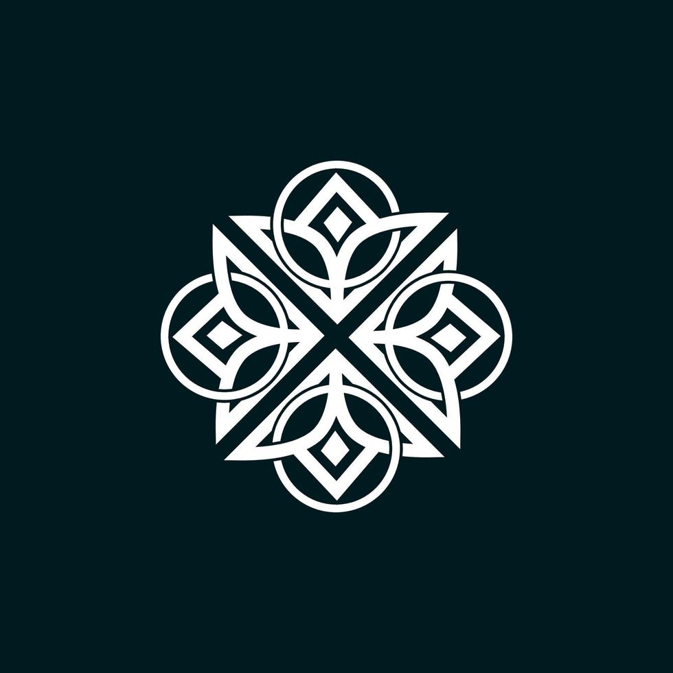 Floral leaf monogram design template vector