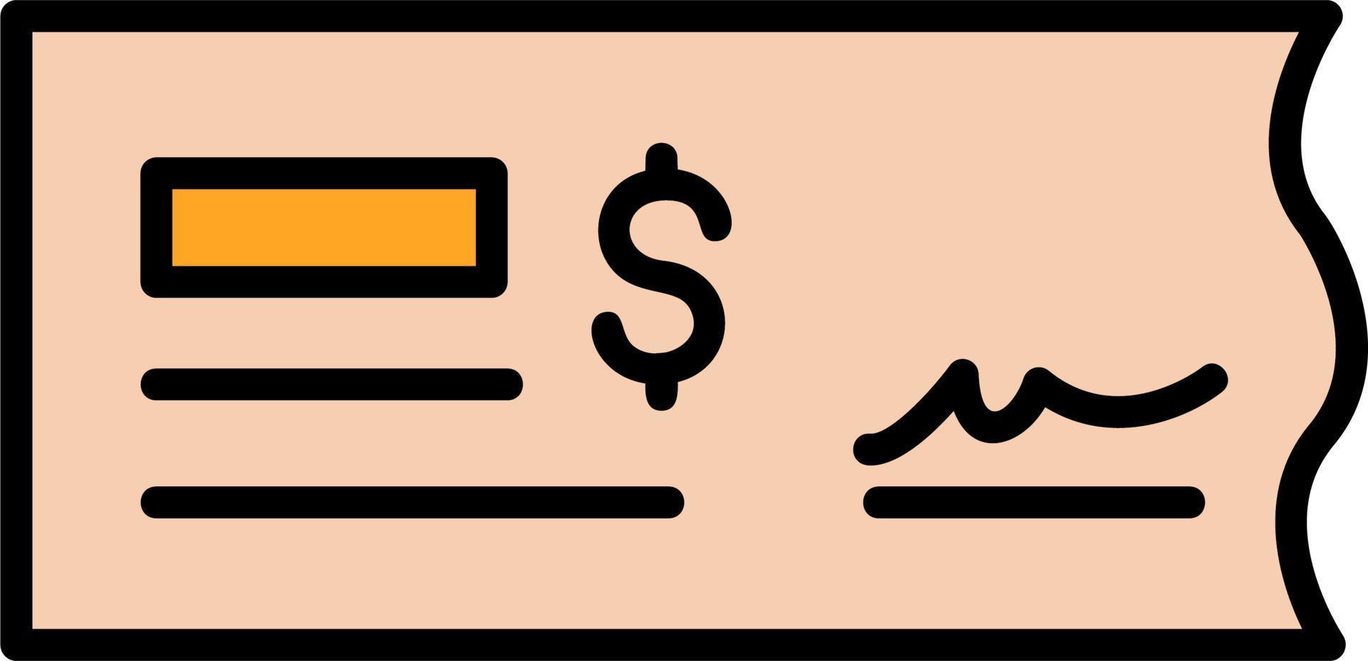 Bank Check Vector Icon