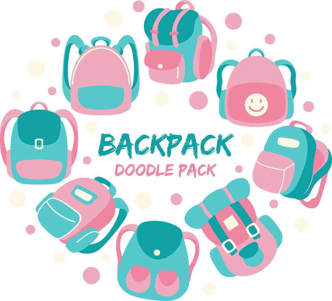 Backpack Doodle Pack vector