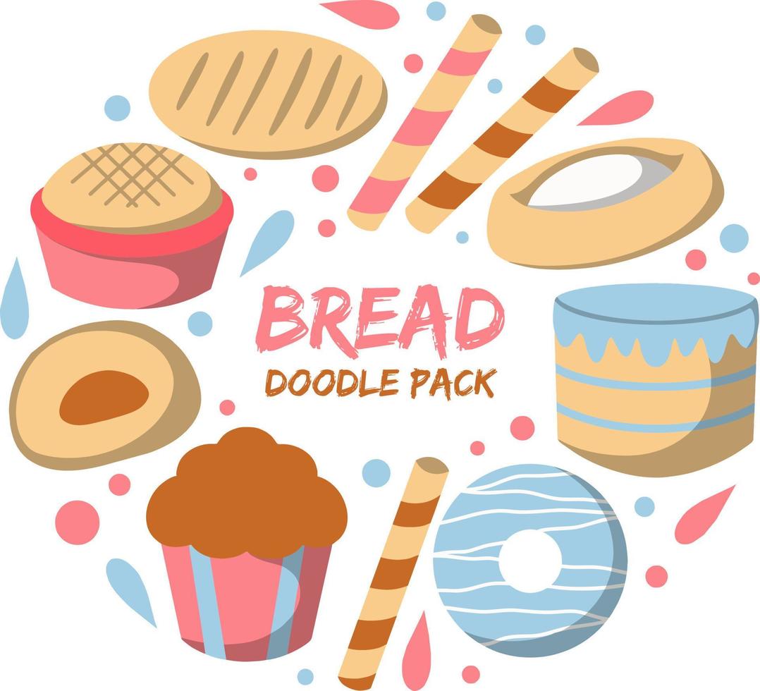 Bread Doodle Pack vector