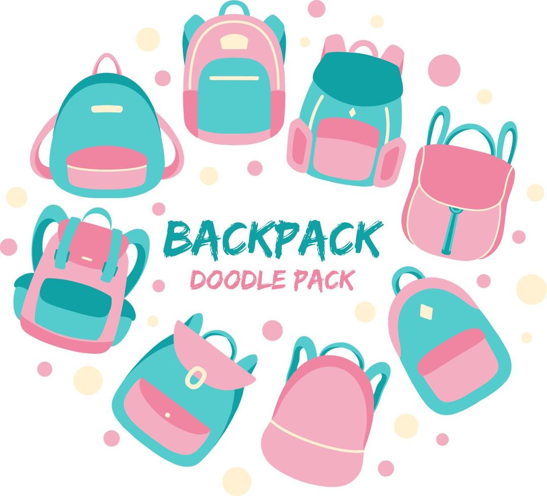 Backpack Doodle Pack vector