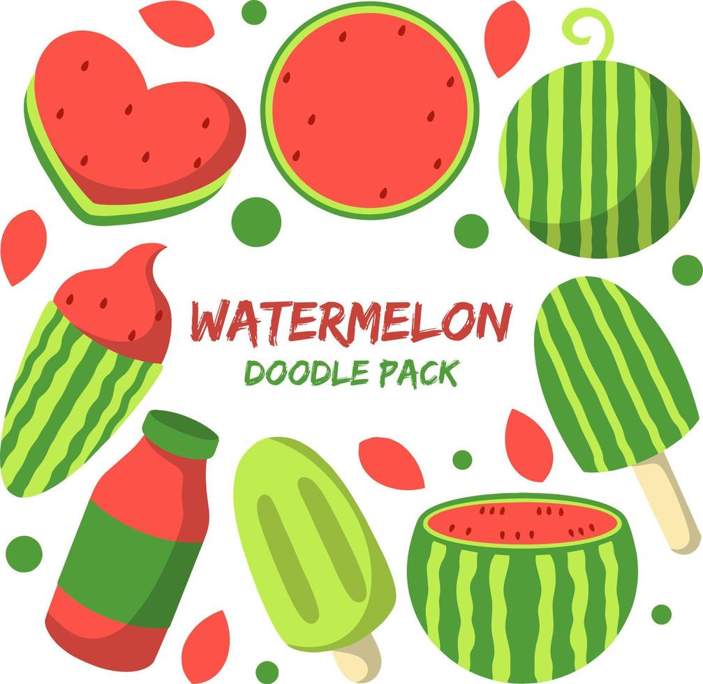 Watermelon Doodle Pack vector