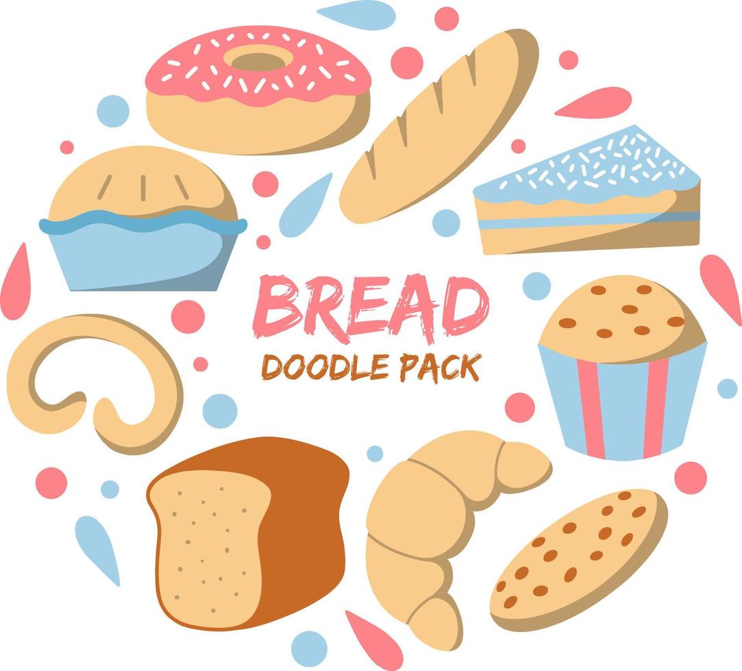 Bread Doodle Pack vector