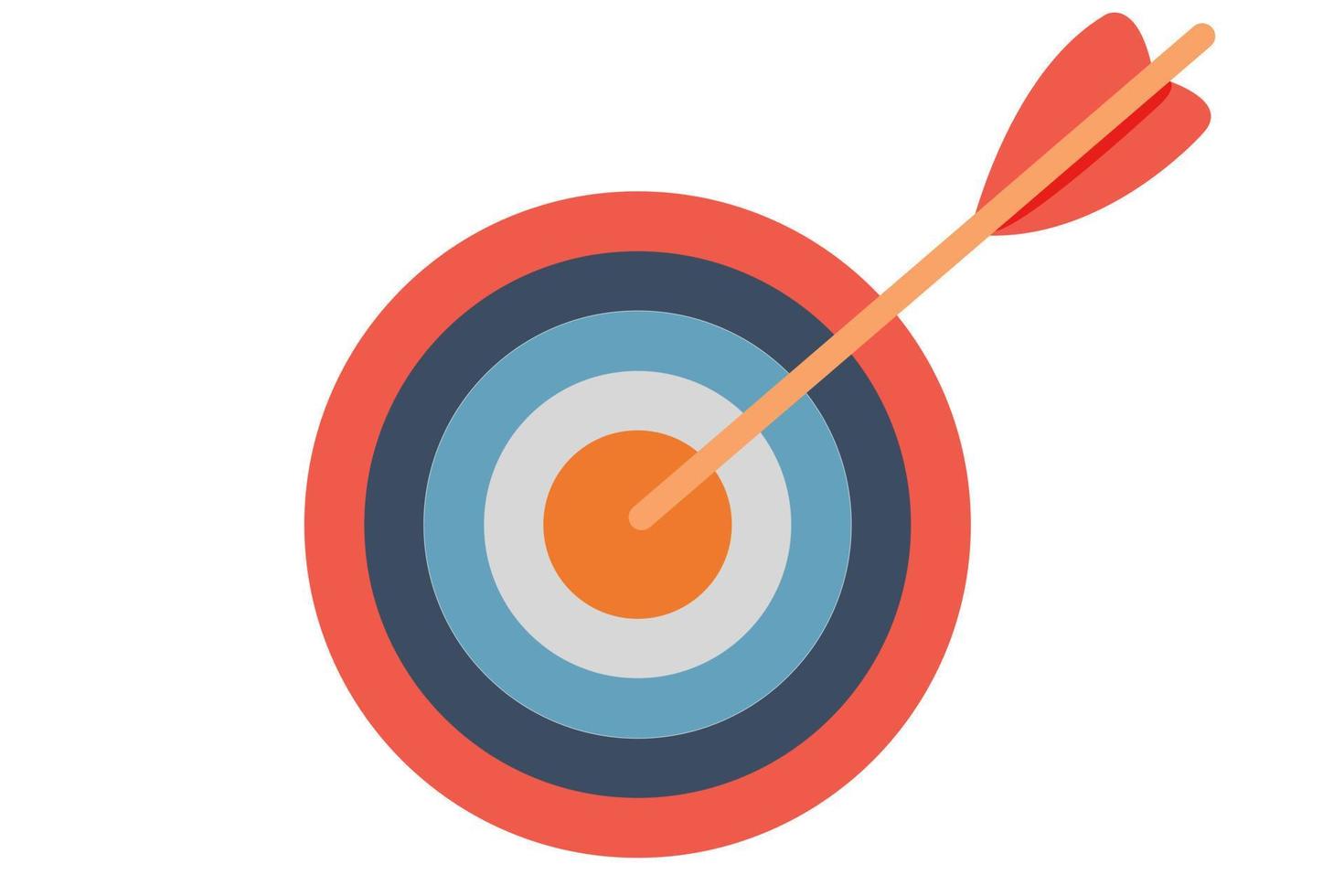 Target Icon. Target bullseye icon. Target board with arrows. Archery sport game Arrow hitting target. Goal achieve and challenge failure Shot miss concept. vector