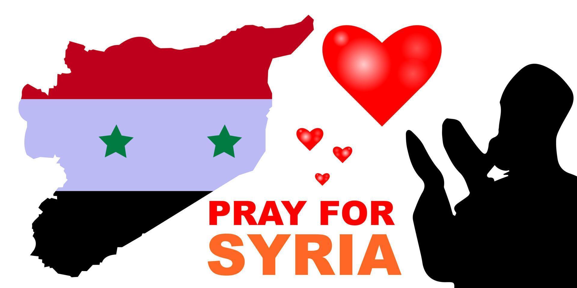 Pray for Syria Earthquake disaster victims Save life. Support and show solidarity with the Turkish and Syrian people. Turkey map, Syria Map. Turkey Flag, Syria Flag. prays due Help People. vector