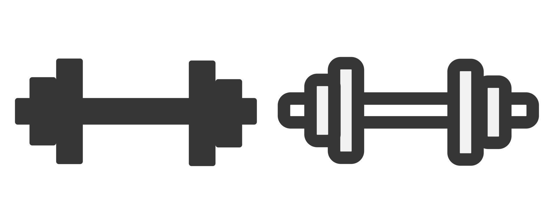 Dumbbell icon set line. Bodybuilding fitness icon. Weight black sign and dumbbell gym fitness and sports equipment. Dumbbell line icon set Linear style. vector
