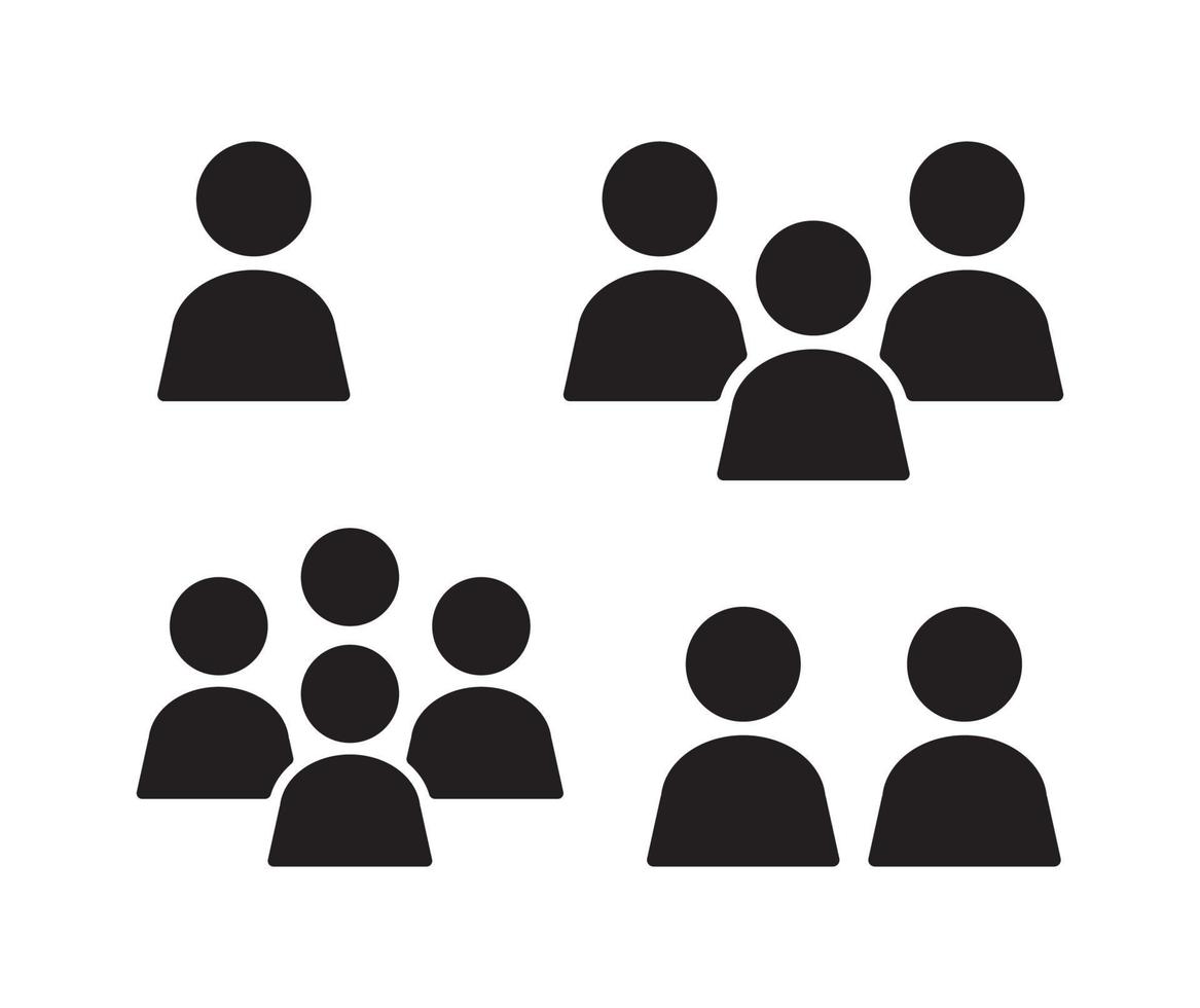 agrupamiento personas icono conjunto aislado vector ilustración.