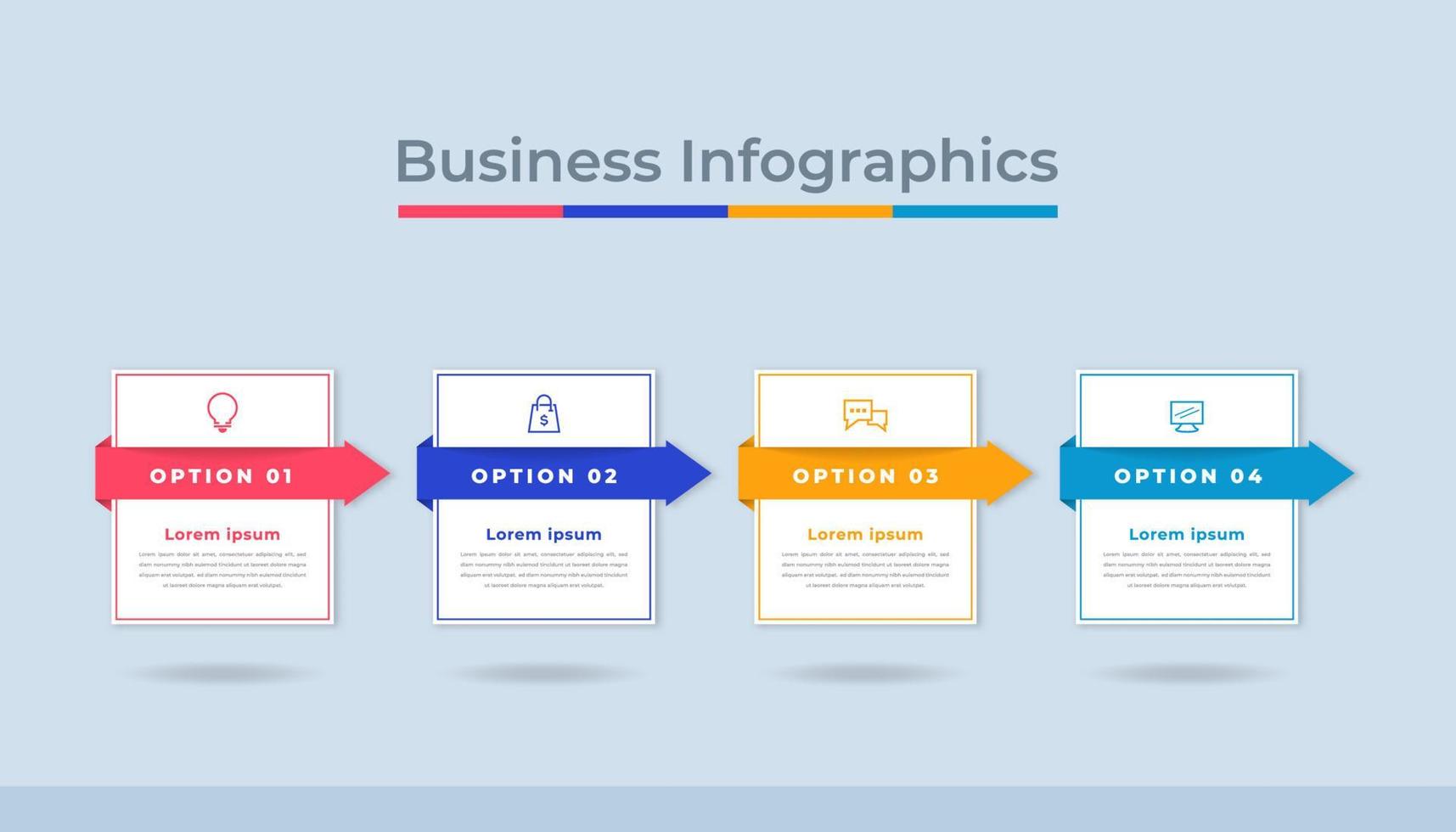 gráfico de proceso de visualización de datos comerciales de infografía de línea de tiempo. gráfico de diagrama abstracto con pasos, opciones vector