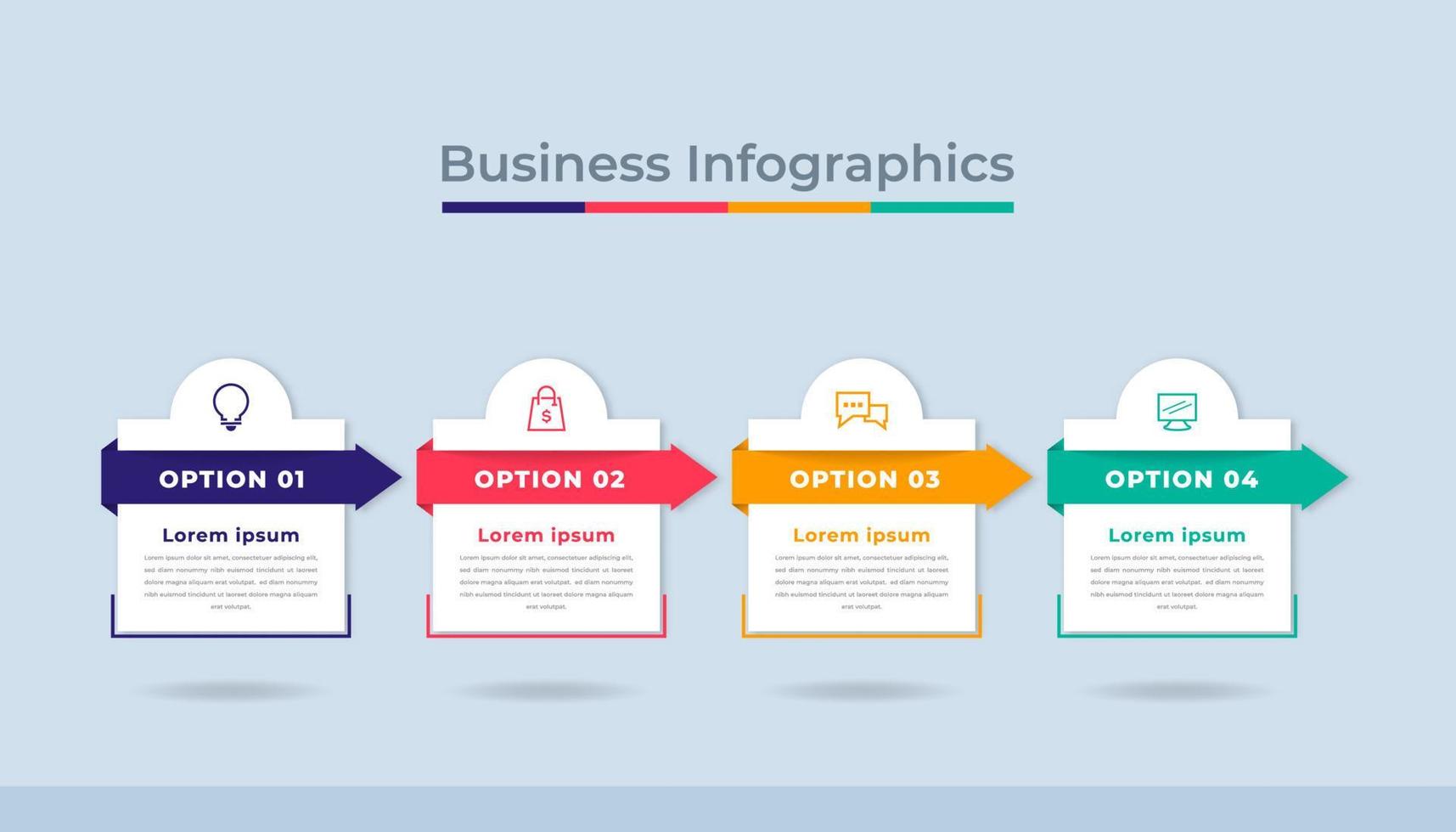 gráfico de proceso de visualización de datos comerciales de infografía de línea de tiempo. gráfico de diagrama abstracto con pasos, opciones vector