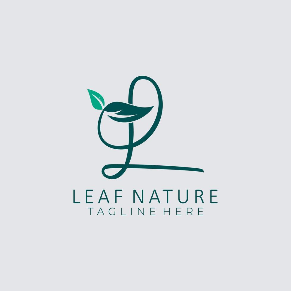 Leaf logo design icons with initial L templates for natural products or companies vector