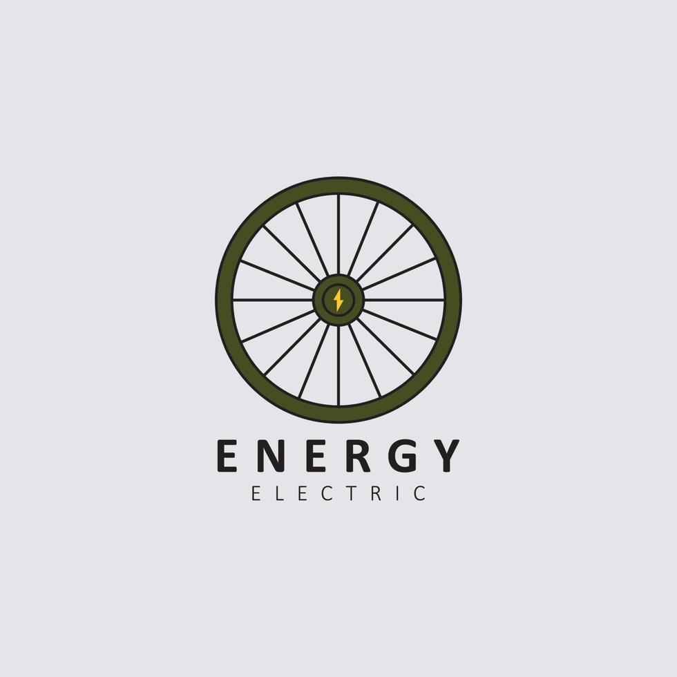 simple minimalist electric wheel, bicycle logo design vector