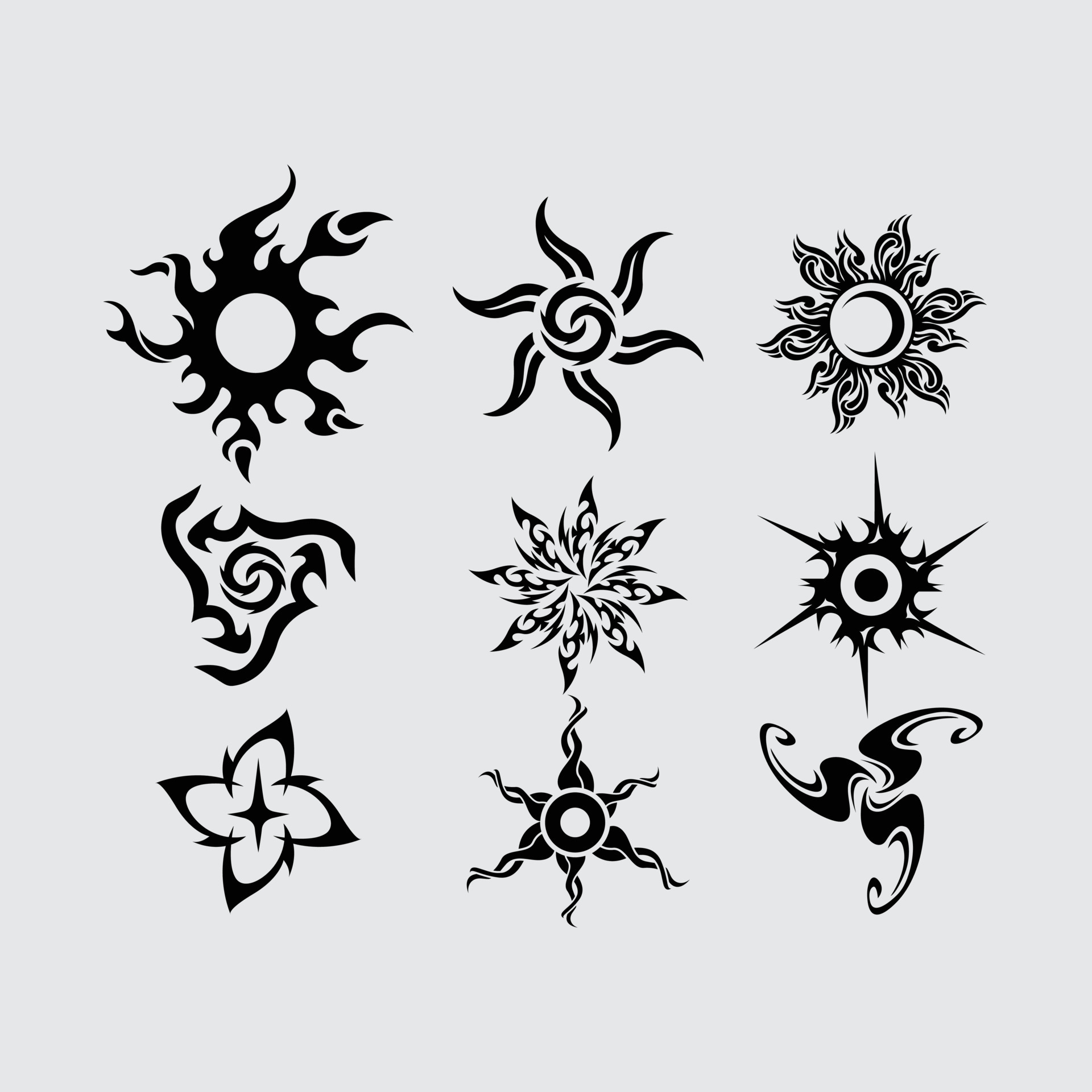 Spiral sun swirl tribal wrist tattoo illustration vector element ...