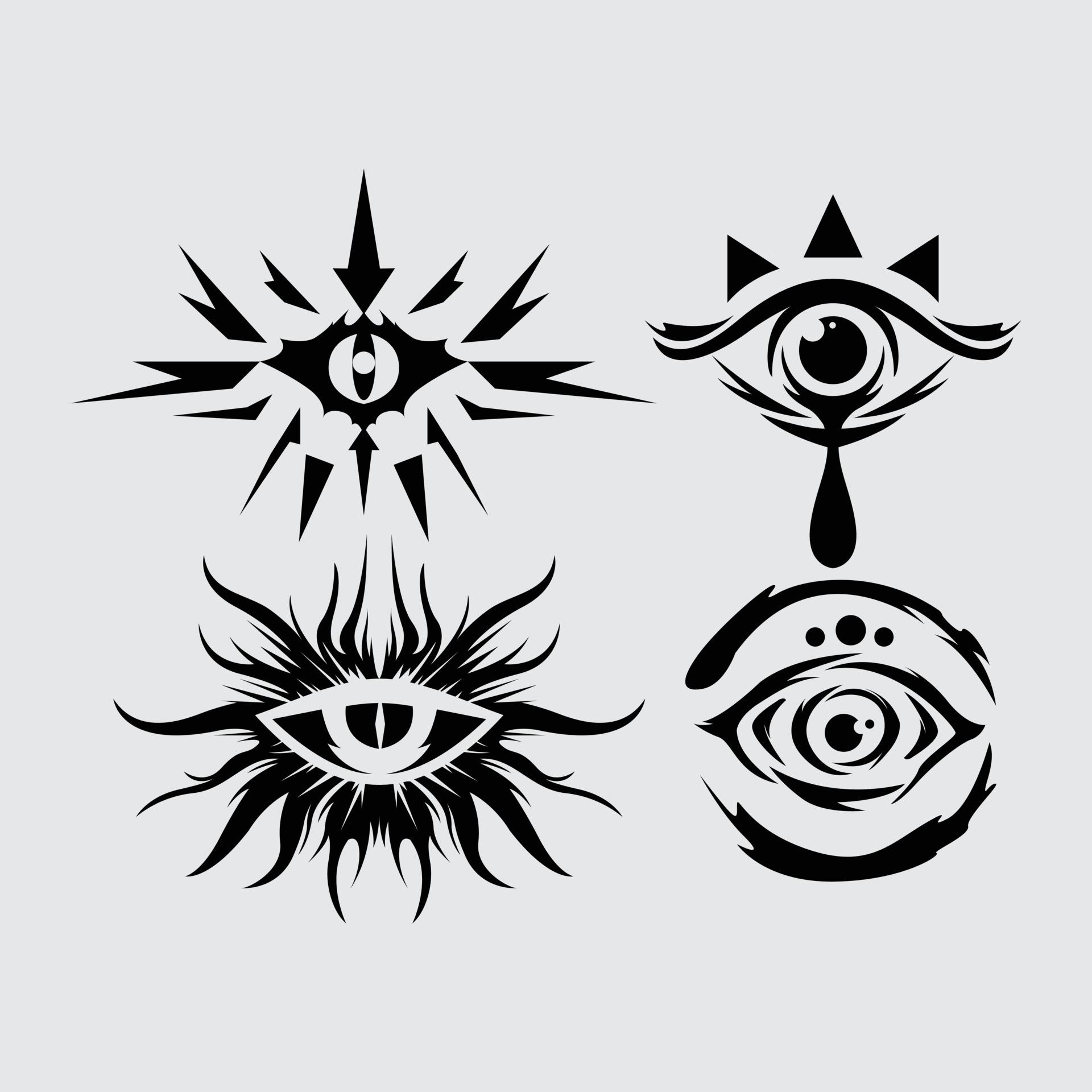 Eye tattoo tribal mystic illustration vector element demon ghost eyes  game pattern sticker pritable and editable 20296437 Vector Art at Vecteezy