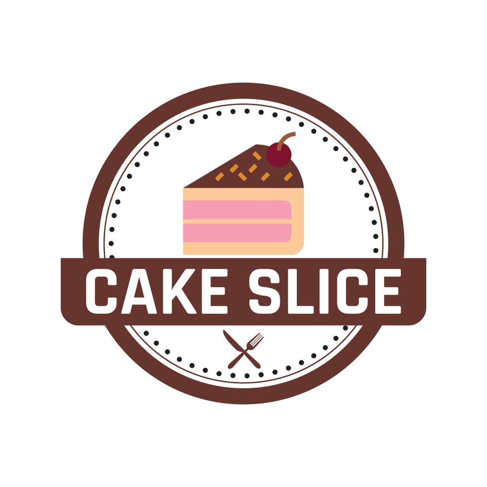 Sweets Logo design free template cake slice vector