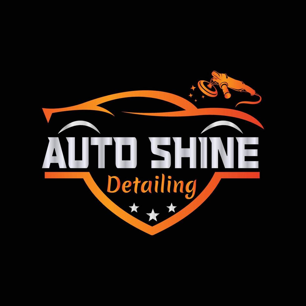 auto detailing logo design template vector