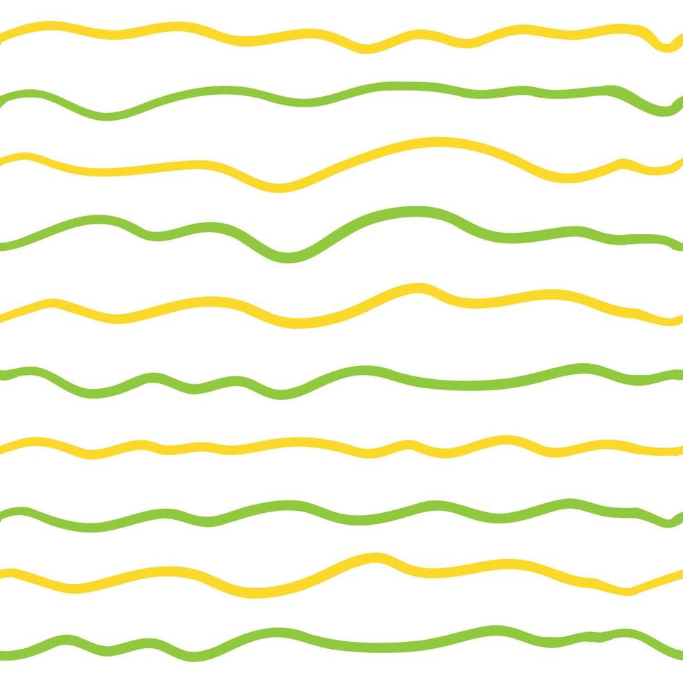ola línea sin costura modelo. vector ilustración aislado en blanco antecedentes. verde y amarillo.
