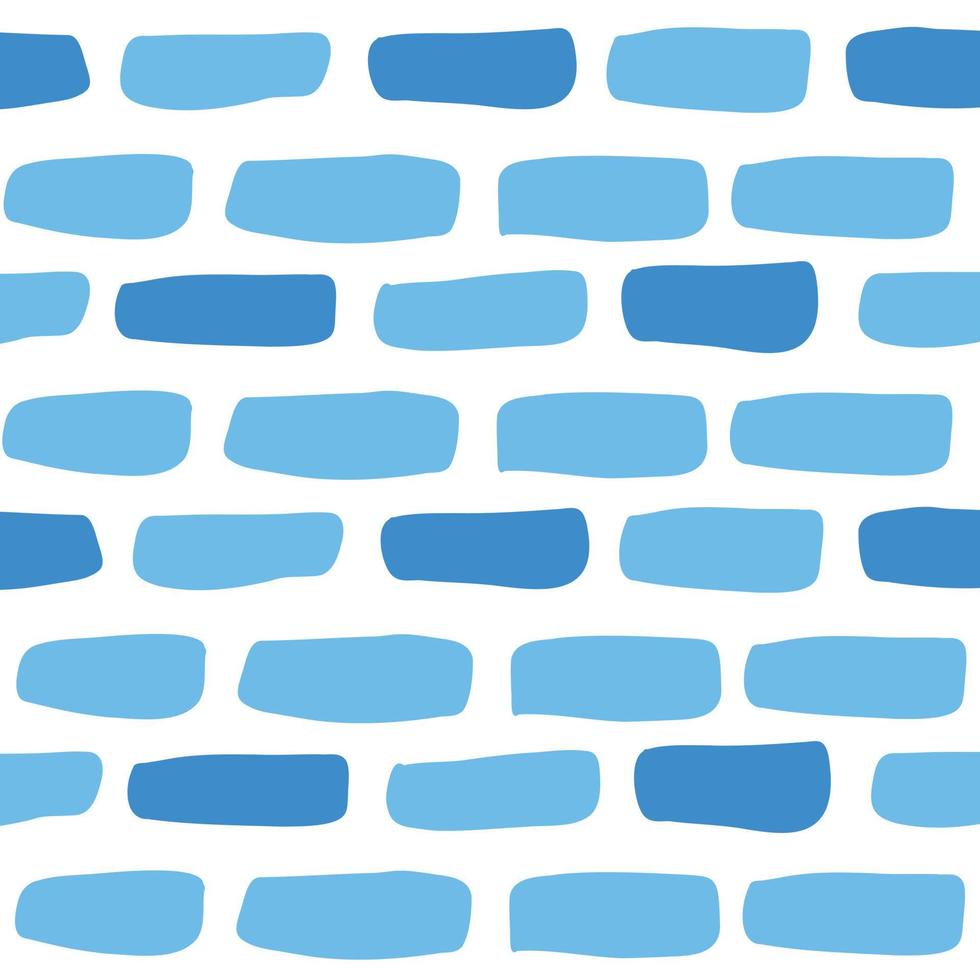 Colorful blue brick seamless pattern vector. Vector illustration in flat style on white background.