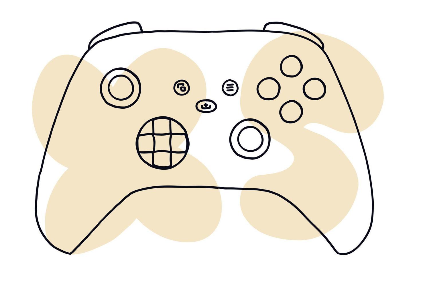 Game modern controller. Vector illustration in hand-drawn cartoon flat style isolated on white background.