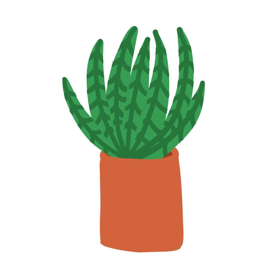 Cartoon cactus. Vector illustration in flat style isolated on white background.