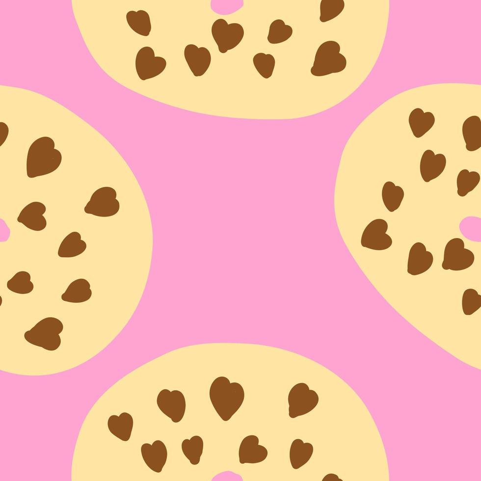 Donuts pattern. Vector illustration in cartoon flat style isolated on pink background
