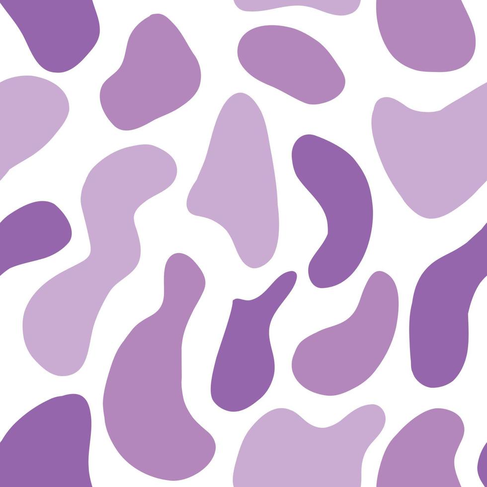 Purple spots seamless pattern on white background. Vector illustration in flat style.