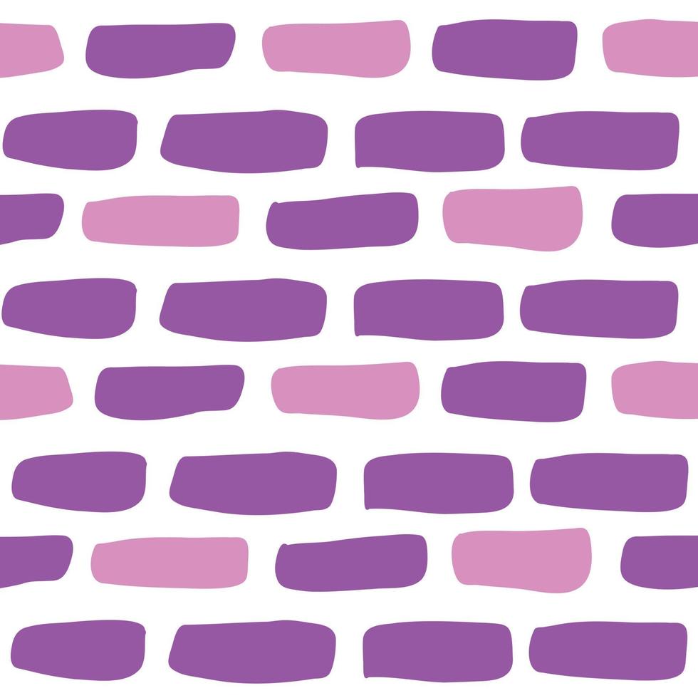 Colorful purple brick seamless pattern vector. Vector illustration in flat style on white background.