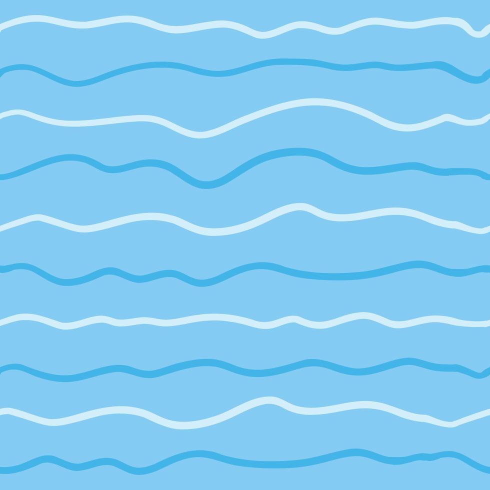 Wave line seamless pattern. Vector illustration on blue background.