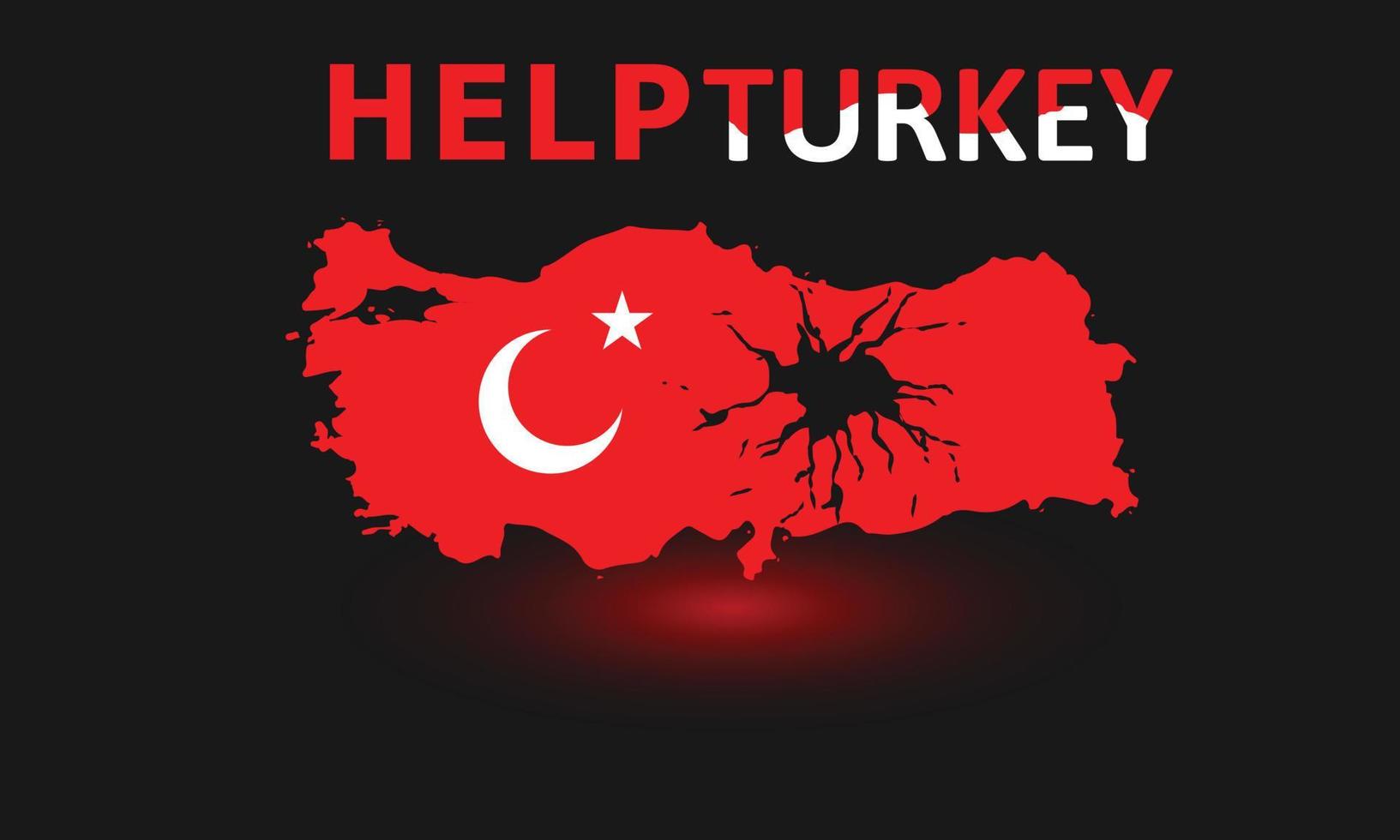 Pray for Turkey and Syria earthquake disaster. Countries under rubble. Features national flag and map. vector