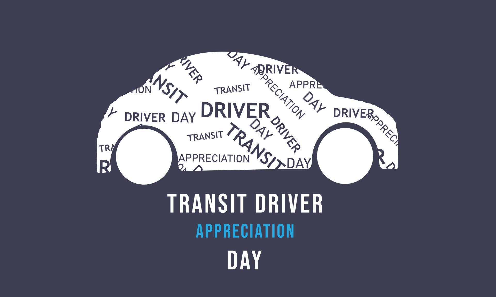 Transit driver appreciation day. Template for background, banner, card