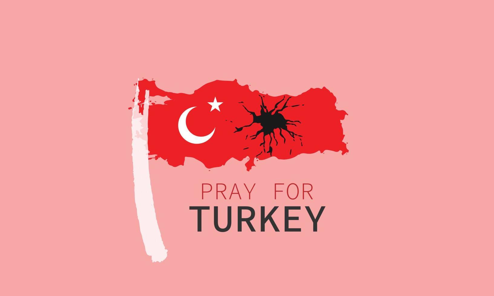 Pray for Turkey and Syria earthquake disaster. Countries under rubble. Features national flag and map. vector