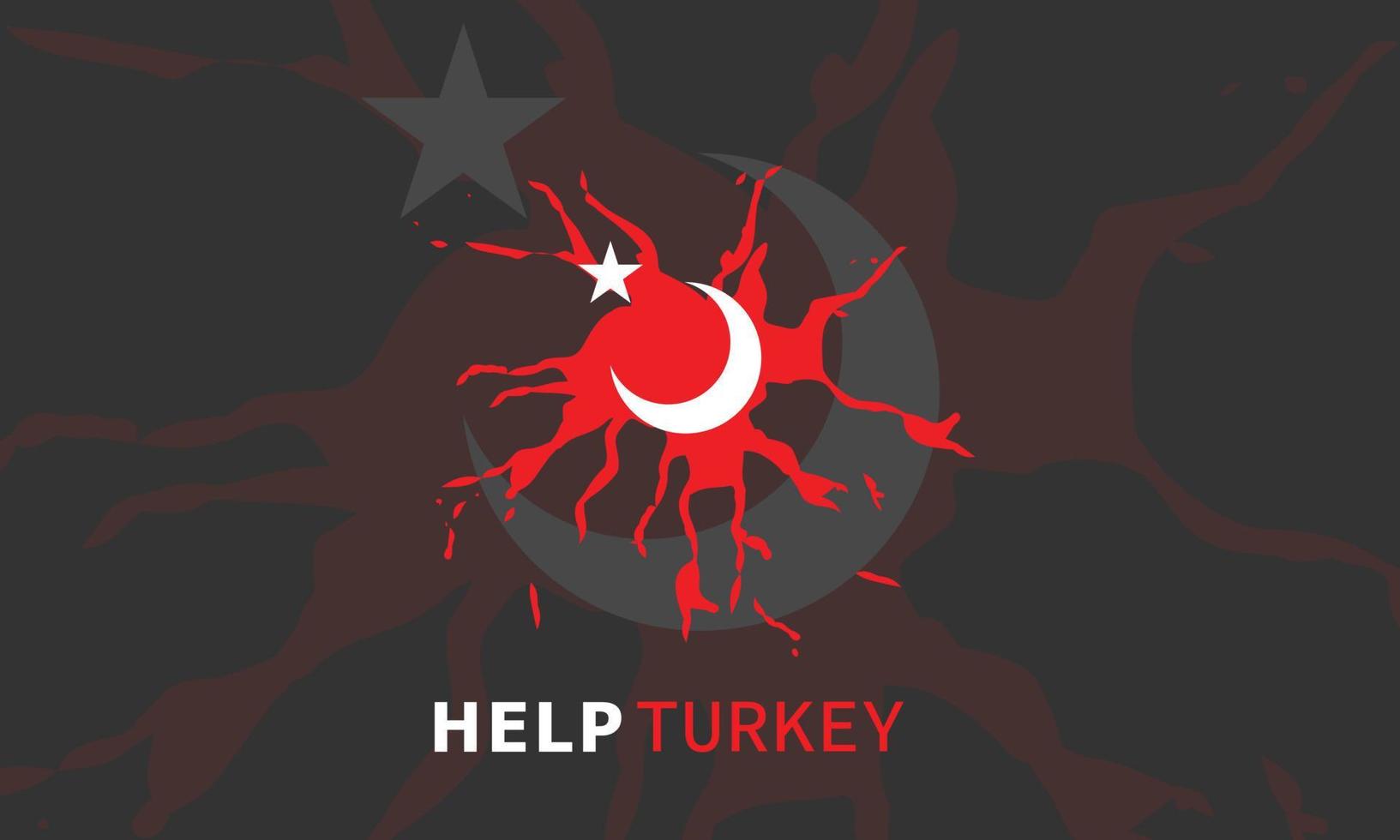 Pray for Turkey and Syria earthquake disaster. Countries under rubble. Features national flag and map. vector