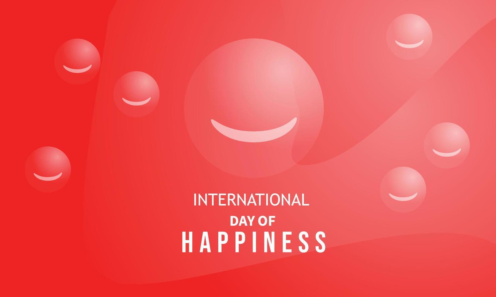 internacional día de felicidad. modelo para fondo, bandera, tarjeta, póster vector