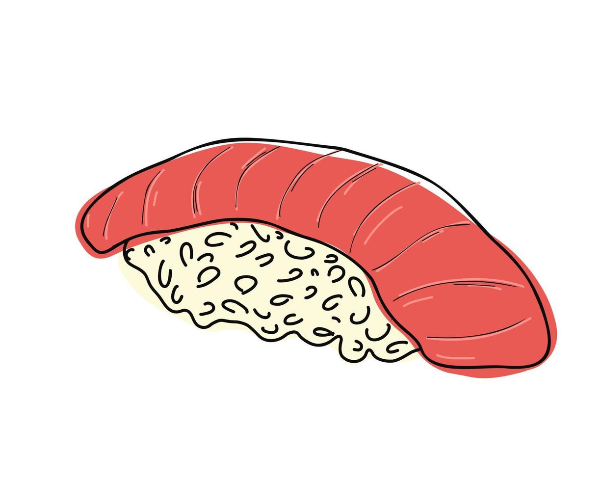 Japanese nigirizushi sushi. vector