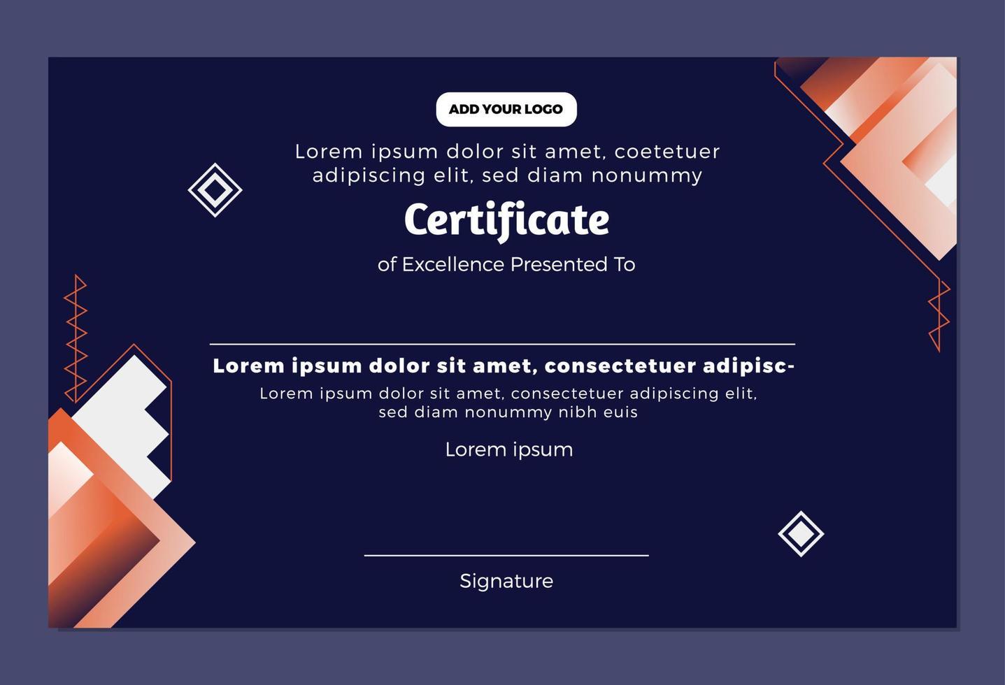 Certificate for Achievment vector